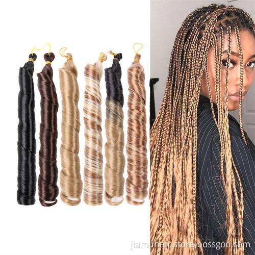 22 inch Spiral Curl Braid Synthetic Hair Loose Wave Crochet Braids Hair Extensions Pre  Stretched  Braiding Hair